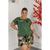 Conjunto Feminino Plus Size Blusas largas Amarrar Shorts  Bermudas Godê Soltinho Verão Moda Grande Verde militar
