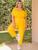 Conjunto Feminino Plus Size Camisa E Calça Alfaiataria Social Amarelo