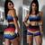 Conjunto  feminino  short  e  top  mulher  maravilha  red  blue  sem  cinto Azul