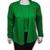 Conjunto Feminino Twin Set em Crochet Manga Comprida Plus Size Verde