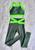Conjunto Fitness Calça Leg e Top Roupa de Treino Academia Preto com verde