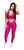 Conjunto Fitness Feminino Cirre 3d Alta Qualidade Roupa de Academia Pink