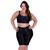 Conjunto Fitness Plus Size Top com Bojo Removível e Bermuda Cintura Alta 3D Adulto Feminino Bruna Preto