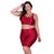 Conjunto Fitness Plus Size Top com Bojo Removível e Bermuda Cintura Alta 3D - CONJUNTO BRUNA PLUS Vermelho