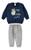 Conjunto Frio Casaco Calça Moletom Infantil Menina Menino Azul