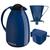 Conjunto Garrafa Térmica 650ml com Açucareiro Colher e Suporte Filtro Café Azul