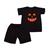 Conjunto Halloween Bebê Fantasia Unissex Camiseta e Shorts Baby Luxo Sorriso
