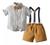 Conjunto Infantil Bebê Menino Festa Social Camiseta E Bermuda Marrom, Claro