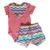 Conjunto infantil body - bandana - shorts - roupa verão-bebê Preto