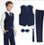 Conjunto Infantil Calça Camisa Colete Gravata Festa Casamento Azul marinho