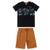 Conjunto Infantil Camiseta Bermuda 85377 - Malwee Carinhoso Preto