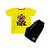 Conjunto Infantil Camiseta e Short Alta Qualidade Cachorro Pupz Amarelo