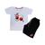Conjunto Infantil Camiseta e Short Game Controle Jogos Confortável Macio Branco