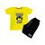 Conjunto Infantil Camiseta e Short Game On Jogos Confortável Macio Amarelo