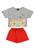 Conjunto Infantil com Cropped e Short Guloseima Cinza