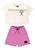 Conjunto Infantil Cropped e Bermuda Gloss Off white