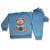 Conjunto Infantil de Moletom Grosso de Frio Bebê Azul bebê