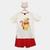 Conjunto Infantil Disney Camiseta Pooh + Bermuda Menino Off white, Vermelho