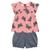 Conjunto Infantil Feminino Blusa e Short Kyly Laranja neon, Preto