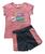 Conjunto Infantil Feminino Blusa + Short Brincar é Arte Rosa velho