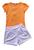 Conjunto Infantil Feminino Blusa + Short Glinny Laranja sharp