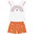 Conjunto Infantil Feminino Blusa + Short Kyly 112560 Laranja