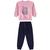 Conjunto Infantil Feminino Estampado Moletom Malwee Kids Rosa