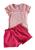 Conjunto Infantil Feminino MC + Shorts Abrange Rosa