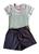 Conjunto Infantil Feminino MC + Shorts Abrange Verde água