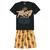 Conjunto Infantil Kyly Lets Rock Camiseta E Bermuda Manga Curta Estampa Guitarra Menino Preto