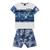 Conjunto Infantil Lemon Camiseta Tie Dye + Bermuda Moletom Masculino Azul