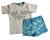 Conjunto infantil masculino verão - bermuda e camiseta Bege, Azul