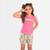 Conjunto Infantil Menina short e camiseta Regata rovitex flo Rosa