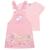 Conjunto Infantil Menina Verão Blusa em Cotton com Salopete em Molevisco Linho InfantiTam 2 a 8 - Infanti Rosa