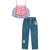 Conjunto Infantil Menina Verão Cropped Malha Fresh E Calça em Jeans Arkansas Tam 6 a 14 - Infanti Rosa