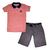 Conjunto Infantil Menino Camisa Polo Rosa