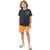 Conjunto Infantil Menino Verão Camiseta  Bermuda Sarja 2 peças Tam 4 a 12 - Angerô Preto