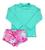 Conjunto Infantil Praia Menina Proteção Solar Blusa Biquíni Estrela pink f53