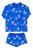 Conjunto Infantil Praia Menino Camisa Sunga Proteção Solar Pranchas azul m52