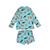 Conjunto Infantil Praia Menino Camisa Sunga Proteção Solar Pranchas azul claro m78