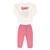 Conjunto Infantil Quimby Coração Feminino Off white