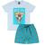 Conjunto Infantil Verão Camiseta e Bermuda Microfibra Pizza 2 peças Tam 4 a 10 - Biogás Azul