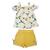 Conjunto Infantil Verão Floral Menina Amarelo