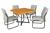 Conjunto Jade Mesa e 4 cadeiras tampo em Madeira Preto/Gelo