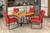 Conjunto Jade Mesa e 4 cadeiras tampo em Madeira Preto/Vermelho