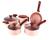 Conjunto jogo de panelas indução ceramica 5 pçs pratic cook Creme