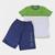 Conjunto Juvenil MR. Kitsch Camiseta Colorblock + Short Liso Masculino Verde, Azul