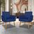Conjunto Kit 2 Poltronas Cadeiras Decorativas Nina Sala Tv Azul Marinho