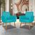 Conjunto Kit 2 Poltronas Cadeiras Decorativas Nina Sala Tv Azul Turquesa