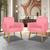Conjunto Kit 2 Poltronas Cadeiras Decorativas Nina Sala Tv Rosa